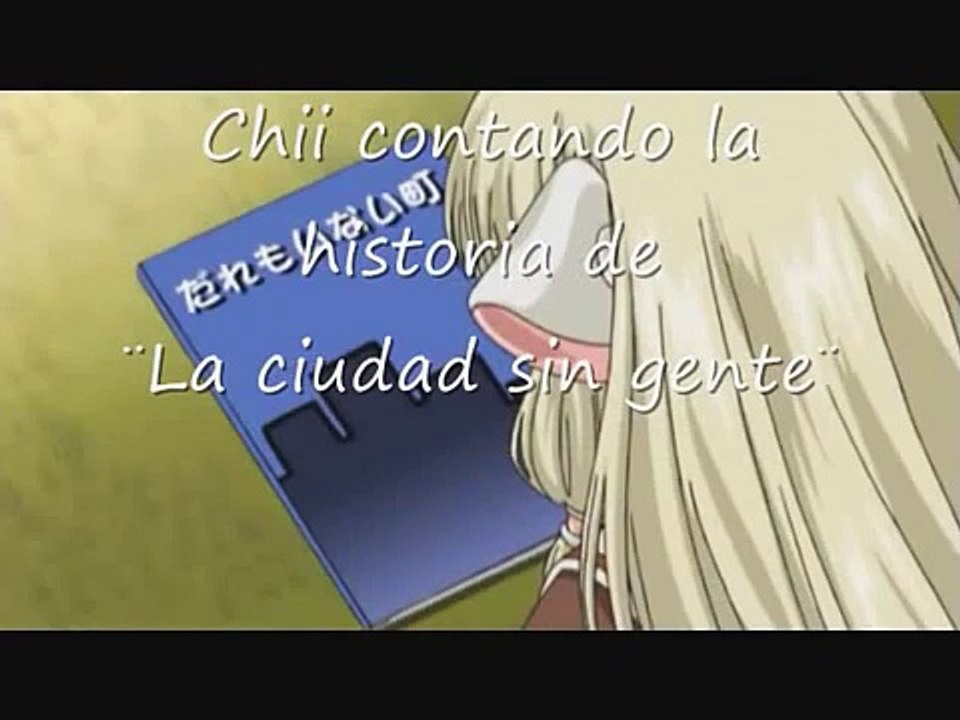 Chobits-Chii contando la historia la cuidad sin gente