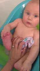 Jocelyn Mae - Splashing in bath tub 2 - 3 months old