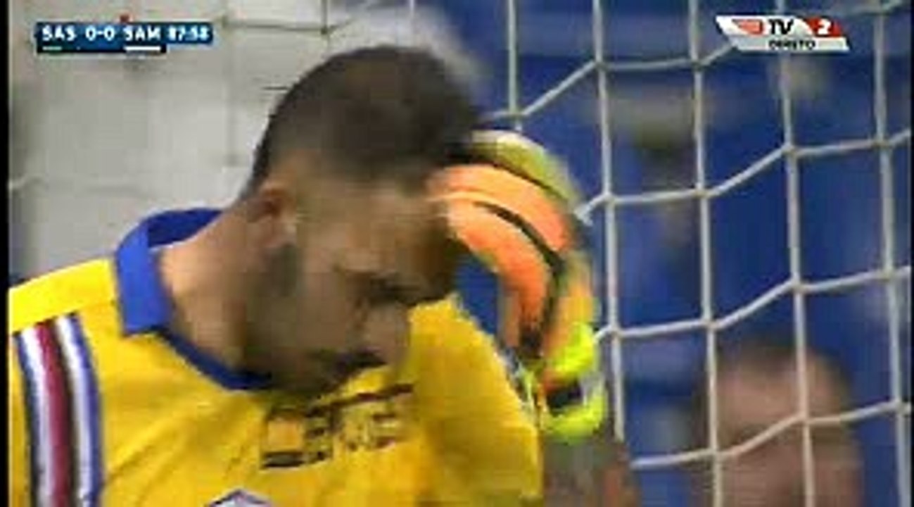Domenico Berardi Missed Penalty - Sassuolo 0-0 Sampdoria -20-04-2016