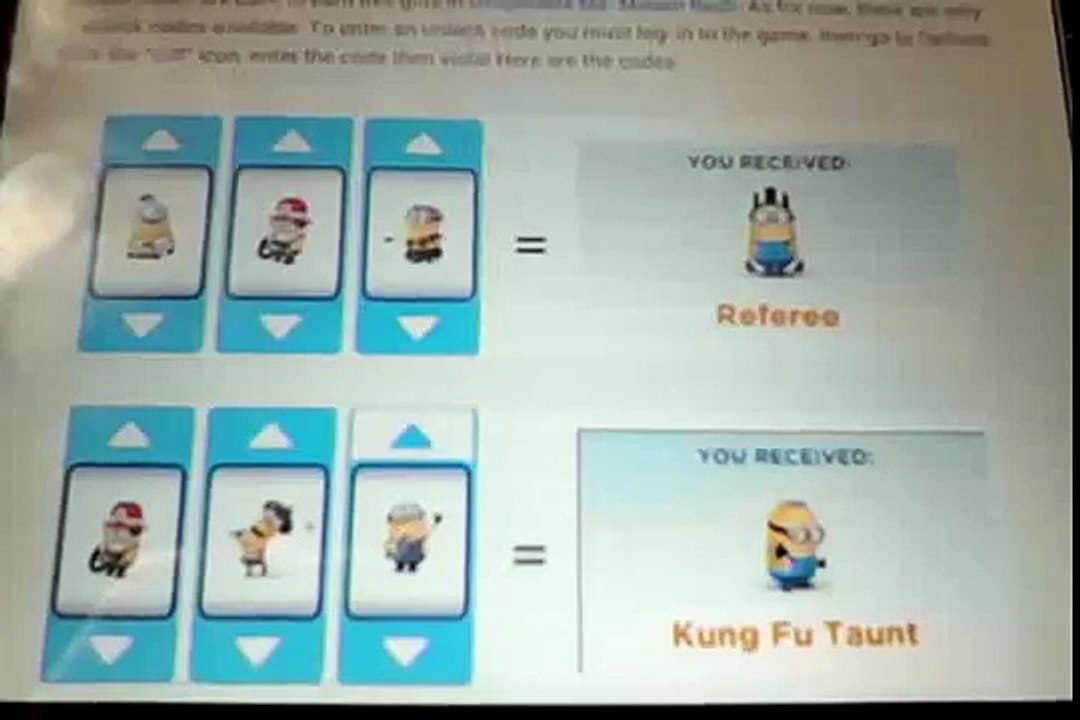 коды к миньён раш