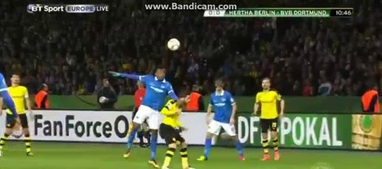 Dortmund 1st BIG Chance - Hertha BSC 0-0 Dortmund 20-04-2016