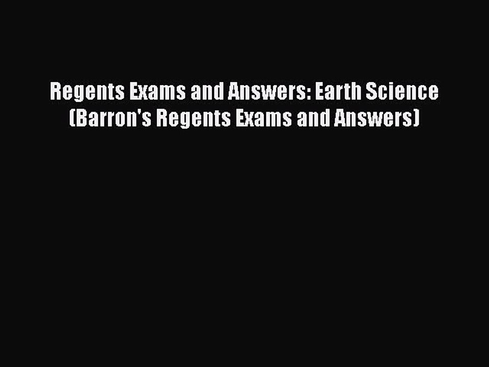 PDF Regents Exams and Answers: Earth Science (Barron's Regents Exams and Answers)  EBook
