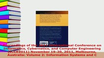 PDF  Proceedings of the 2011 International Conference on Informatics Cybernetics and Computer  EBook