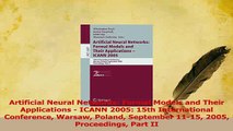PDF  Artificial Neural Networks Formal Models and Their Applications  ICANN 2005 15th Read Full Ebook