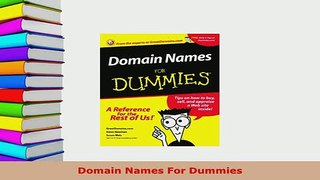 PDF  Domain Names For Dummies  EBook