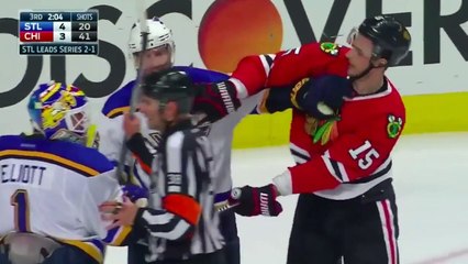Andrew Shaw flips out on Ref - Blues vs Blackhawks (04-19-16)