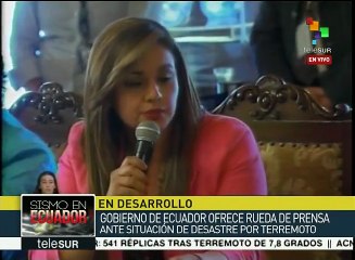 Ecuador: gobierno ofrece nuevo balance de situación tras terremoto