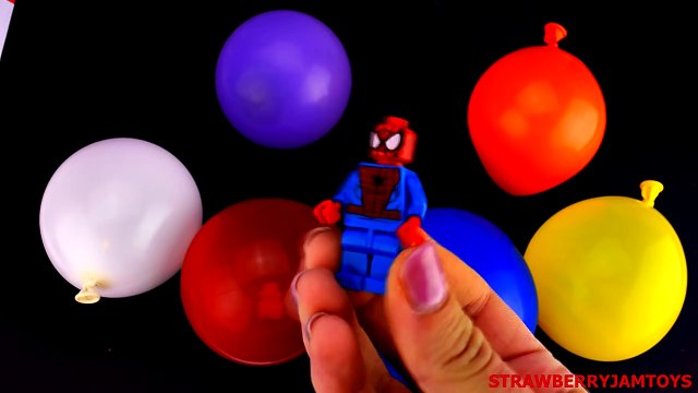 Spideman Balloon Pop Shopkins Spongebob Snow White Cars 2 Surprise Eggs StrawberryJamToys