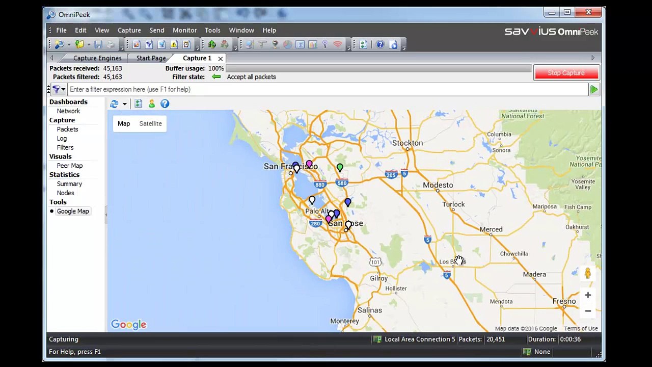Google Maps Plugin for Omnipeek