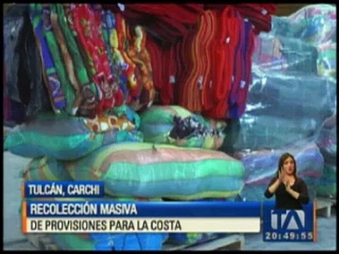 Carchi: Recolección masiva de provisiones para la costa