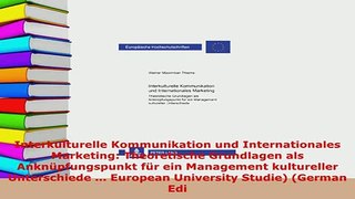 PDF  Interkulturelle Kommunikation und Internationales Marketing Theoretische Grundlagen als PDF Full Ebook