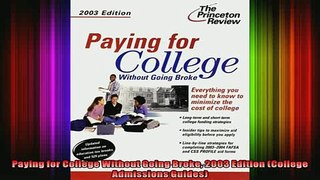 READ book  Paying for College Without Going Broke 2003 Edition College Admissions Guides Full Free