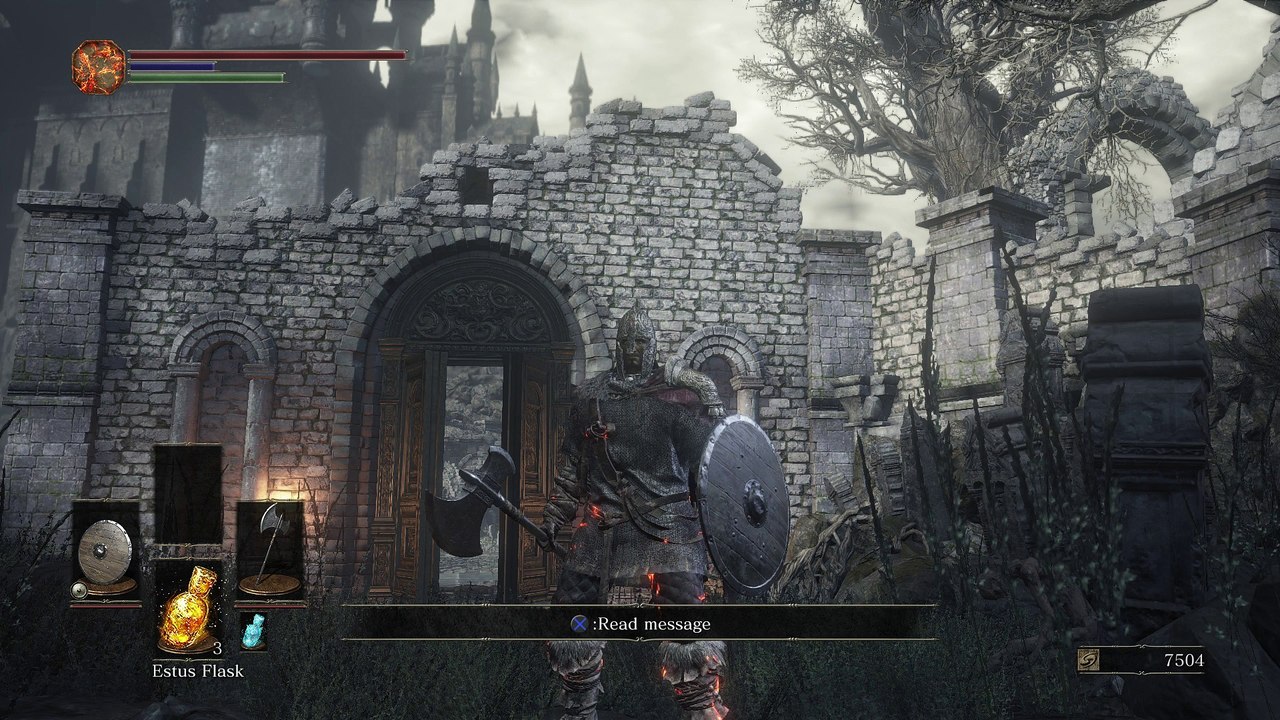 Dark Souls III - Cemetery of Ash: (Explore Around Firelink) Grave Warden Epic Kick, Homeward Bone