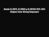 [Read Book] Honda XL/XR75 XL/XR80 & XL/XR100 1975-1991 (Clymer Color Wiring Diagrams)  Read