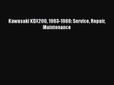 [Read Book] Kawasaki KDX200 1983-1988: Service Repair Maintenance Free PDF