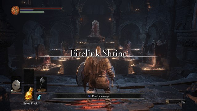 Dark Souls III - Firelink Shrine: Fire Keeper & Hawkwood The Deserter (Collapse Gesture) Dialogue