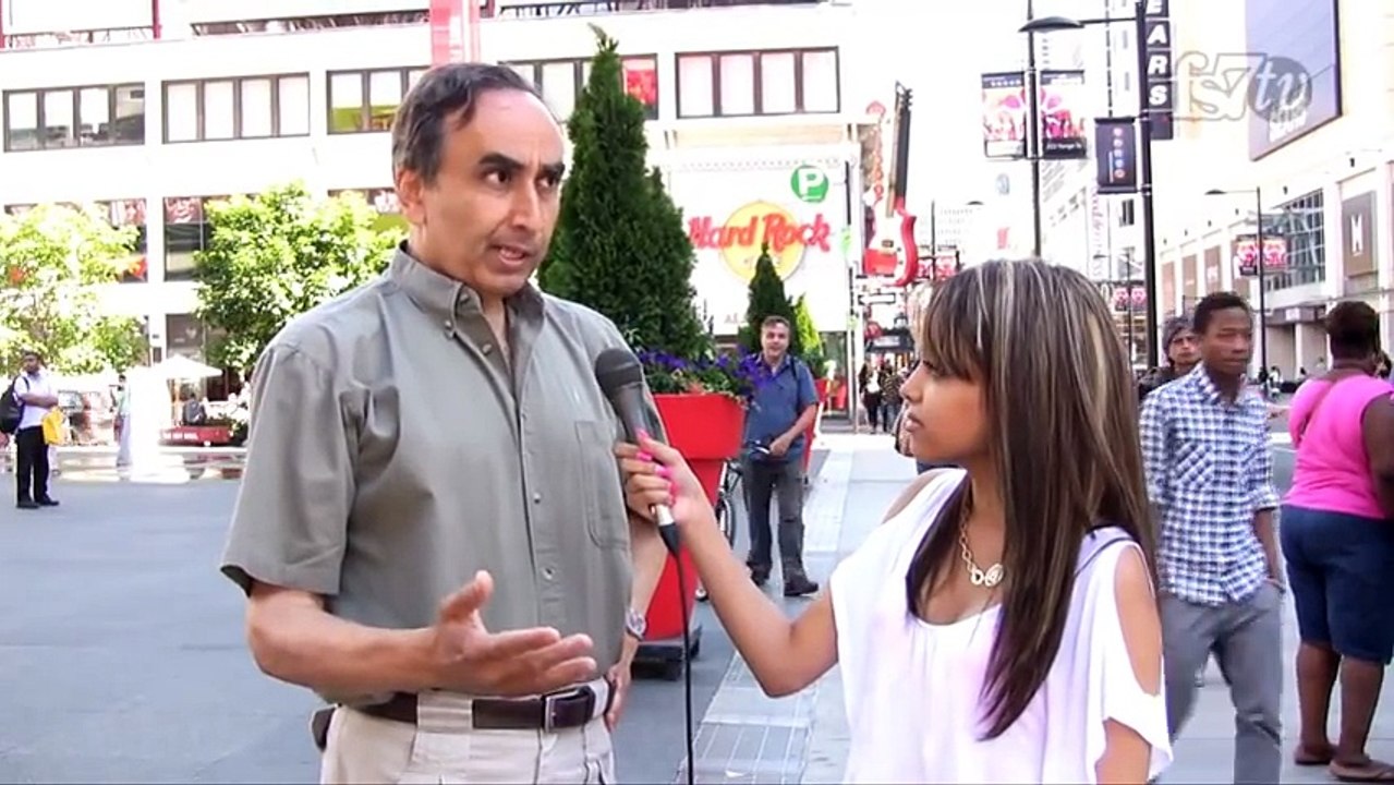 Man Goes Crazy Rips off Shirt During Street Interview