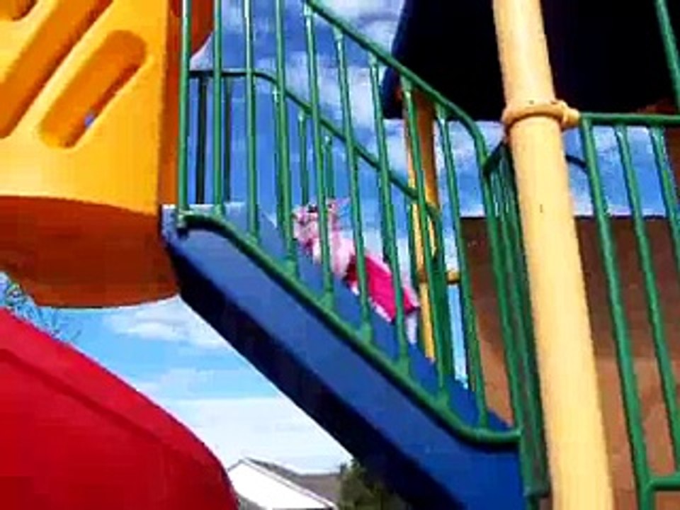 Hannah on the big slide