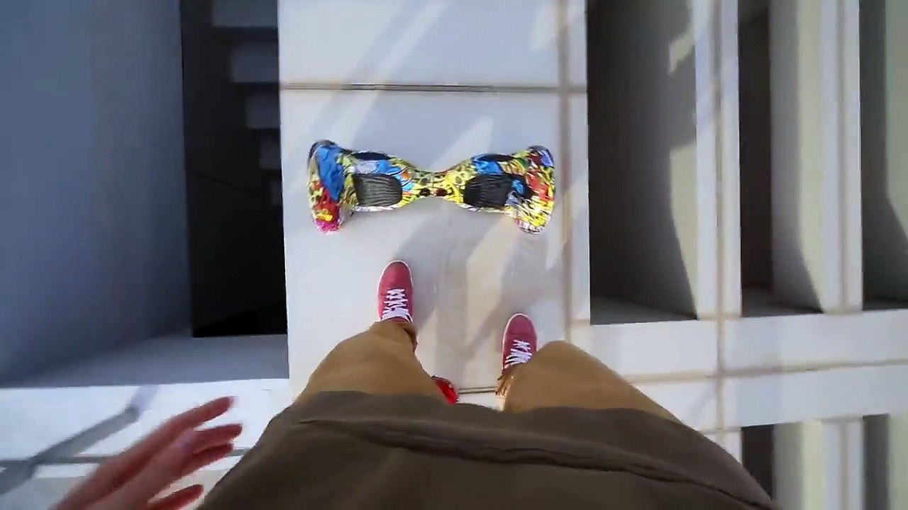 Hoverboard on a rooftop near the edge