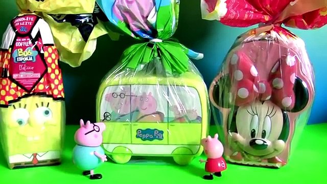 Peppa Pig Case Easter Surprise, Giant Minnie Mouse Head, Choco Egg SpongeBob Childrens Toys Surprise