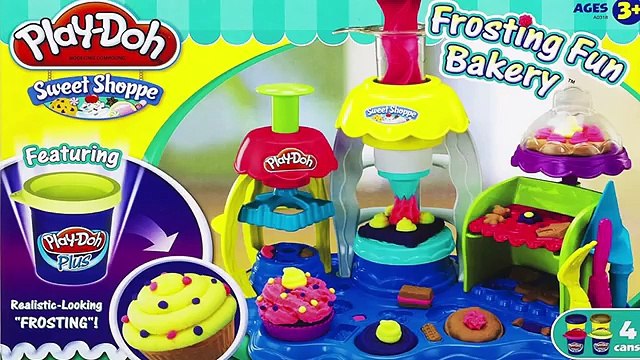 play doh frosting fun bakery - create cupcake for peppa pig español toys fun