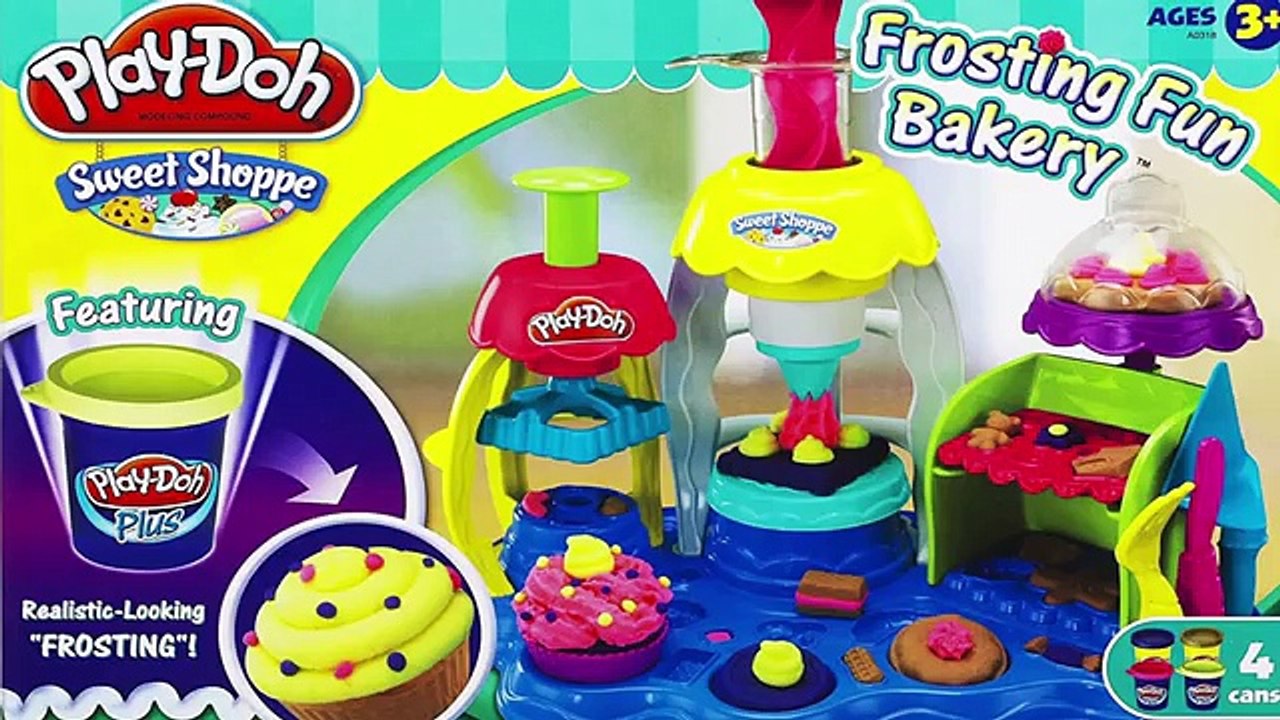 play doh frosting fun bakery - create cupcake for peppa pig español toys fun