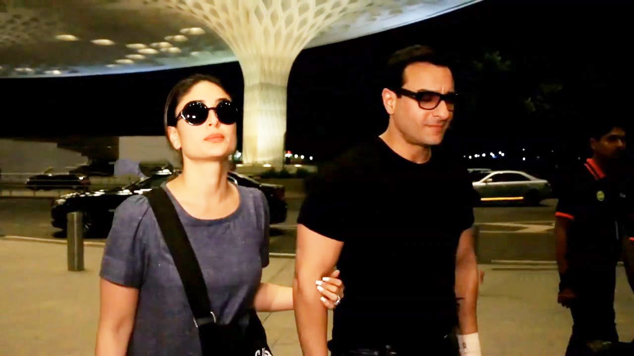 Saif and Kareena Spotted At Mumbai International Airport