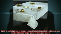 best produk   Roseberry Linen Concerto Spill Proof Tablecloths 68 by 126Inch Ivory