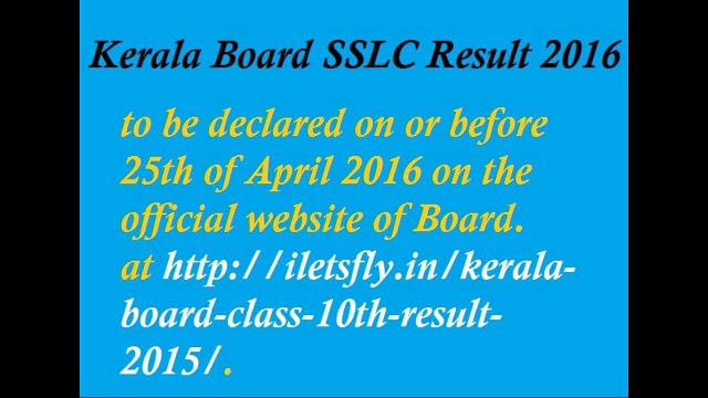Kerala SSLC Result 2016, Kerala Board SSLC 10th Result 2016