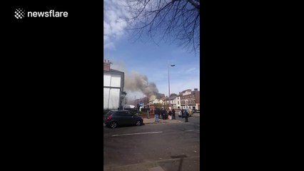 Birmingham building fire closes road