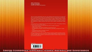 READ book  Energy Economics Concepts Issues Markets and Governance Free Online