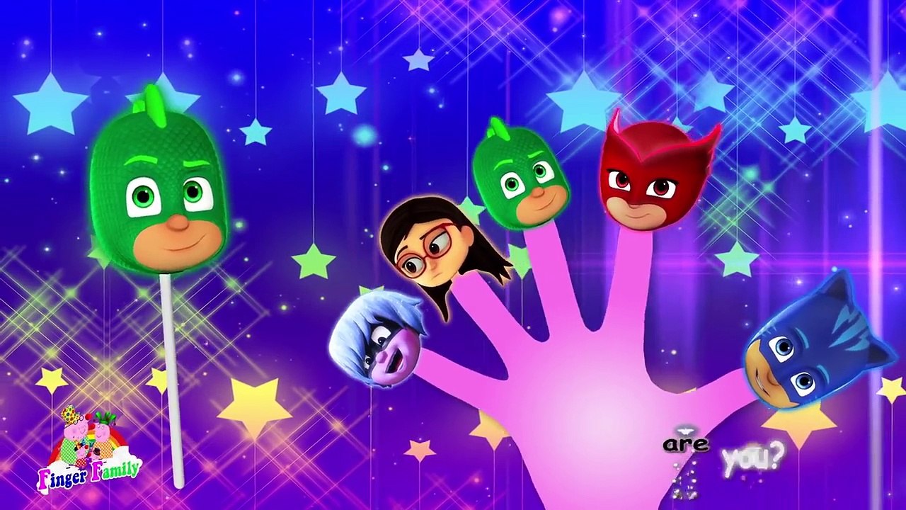 PJ Masks Lollipop Finger Family PJ Masks Catboy Owlette Gekko Amaya Luna Girl Nursery Rhymes