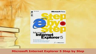 PDF  Microsoft Internet Explorer 5 Step by Step  EBook