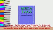 Download  Meta Tags  Optimising Your Website for Internet Search Engines Google Yahoo Msn Free Books