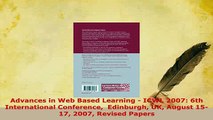 Download  Advances in Web Based Learning  ICWL 2007 6th International Conference  Edinburgh UK  Read Online