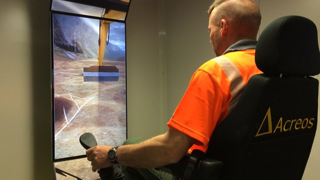 Un simulateur d'engins de chantiers