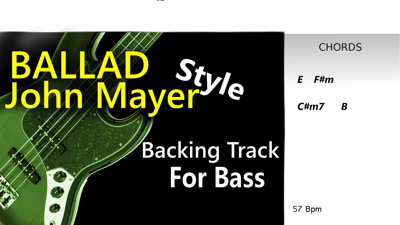 John Mayer Style Ballad NO BASS BackingTrack 57 Bpm E HD