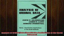READ book  Analysis of Ordinal Data Quantitative Applications in the Social Sciences Full EBook