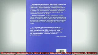 FREE PDF  Marketing Multinivel y Marketing Directo de Red Spanish Edition  FREE BOOOK ONLINE