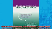 FREE EBOOK ONLINE  Rediscovering Abundance Interdisciplinary Essays on Wealth Income and Their Distribution Full Free