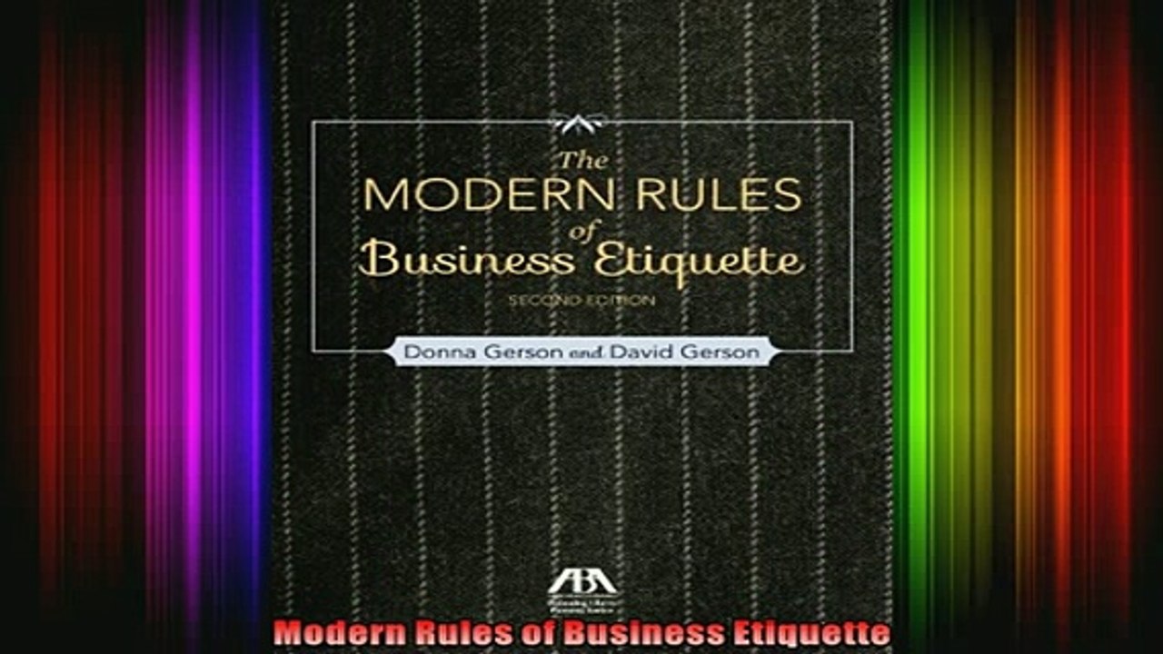 READ FREE Ebooks  Modern Rules of Business Etiquette Full Free