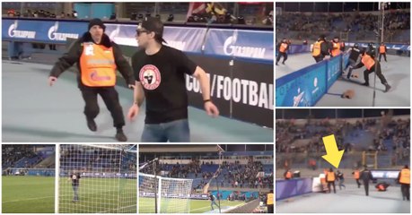 Adepto do Spartak Moscovo dribla à patrão vários seguranças até chegar ao relvado