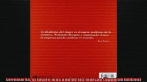 FREE DOWNLOAD  Lovemarks El futuro mas alla de las marcas Spanish Edition  FREE BOOOK ONLINE