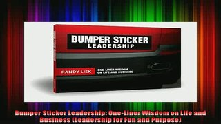 READ book  Bumper Sticker Leadership OneLiner Wisdom on Life and Business Leadership for Fun and Full Free
