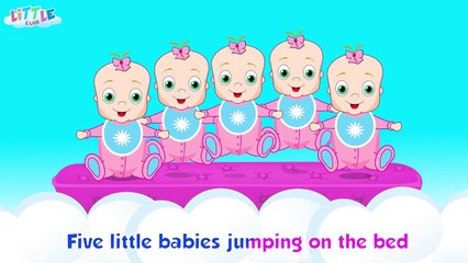 Five Little Babies - Jumping on the Bed Nursery Rhyme for Babies