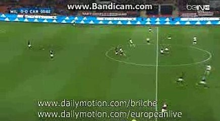 Carlos Bacca Big 1on1 Chance - Milan vs Carpi - 21.04.2016