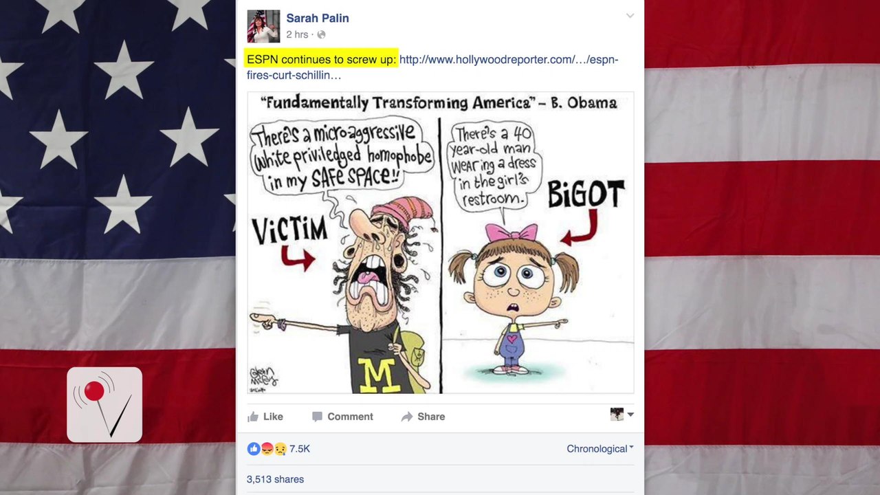 Sarah Palin Posts Bizarre Photo in Support of Curt Schilling