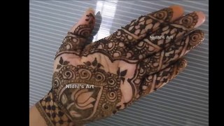 Beautiful Front Hand Traditional Wedding Special Lotus Henna Meh