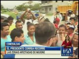 Presidente Correa recorre las zonas afectadas de Muisne