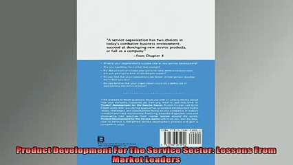 READ book  Product Development For The Service Sector Lessons From Market Leaders  FREE BOOOK ONLINE